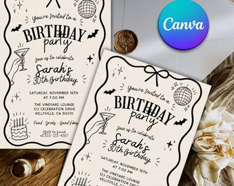 Disco Halloween Party Invitation, Spooky Dance Party Invite, Halloween Birthday Printable, Retro Disco Party Fun