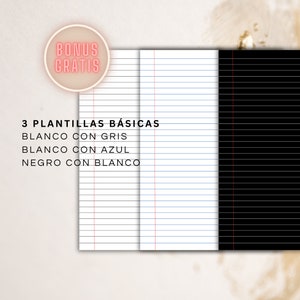 Papel digital | Plantilla de cuadernos digital | Papel de rayas | Papel de notas digital | Plantilla de notas | Cuaderno digital | Libreta