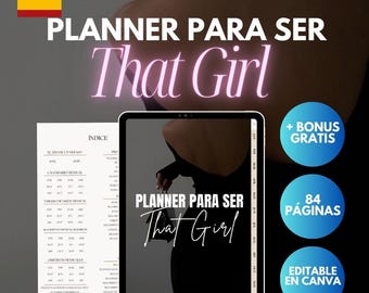 That Girl Digital Planner 2025: Editable Canva Template (Resale Rights)