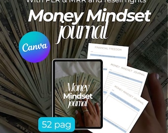Dagboek geldmindset | Wet van aantrekking| PLR en MRR | Canvassjabloon