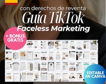 Guía de marketing sin rostro de TikTok: Plantilla Canva MRR PLR (descarga digital)