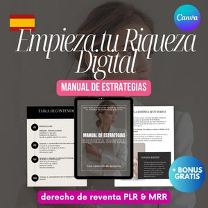 Guia Riqueza Digital / Guía Gana Ingresos Pasivos / Marketing Sin Rostro / Derecho de Reventa / MRR & PLR / Plantilla Editable en Canva