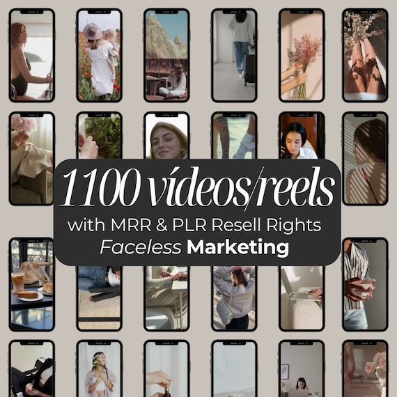 1100+ Instagram Reels: Faceless Marketing Videos with Resell Rights (Digital Download)