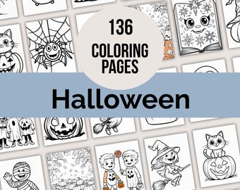 Halloween Coloring Book: 136 Spooky Designs for Kids & Adults (PDF Download)