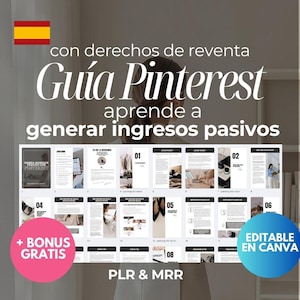 Könnte beinhalten: Ein Leitfaden zum Generieren von passivem Einkommen mit Pinterest. Der Leitfaden ist in acht Abschnitte unterteilt, die jeweils mit einer Nummer und einem Titel versehen sind. Der Leitfaden enthält einen Bonusabschnitt und ist in Canva bearbeitbar. Der Leitfaden ist als PLR und MRR verfügbar.