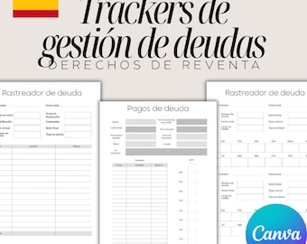 Debt Tracker Printable: Spanish Debt Management, Resell Rights (Canva Editable, Digital Download)