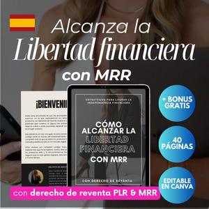 Guia para Alcançar a Liberdade Financeira com Produtos de Reventa | Alcanza da Liberdade Financeira com MRR | Canva editável | Reventa