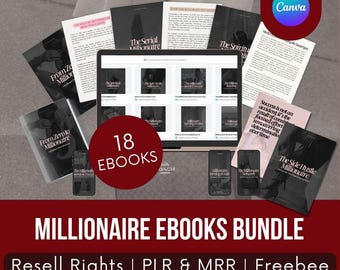 Millionaire Mindset Ebook Bundle PLR MRR | Money Mindset Journal, Wealth Affirmations, Digital Products for Resale