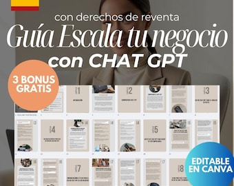 ChatGPT Business Guide: Editable Canva Template with Resell Rights (MRR & PLR)