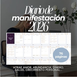 Diario de Manifestación 2026 | Planificador Objetivos y reflexión diaria | Crecimiento personal | Imprimible
