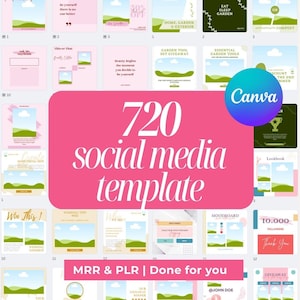 720 Canva Social Media Templates | PLR & MRR | Editable Instagram Templates