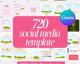720 Canva Social Media Templates | PLR & MRR | Editable Instagram Templates
