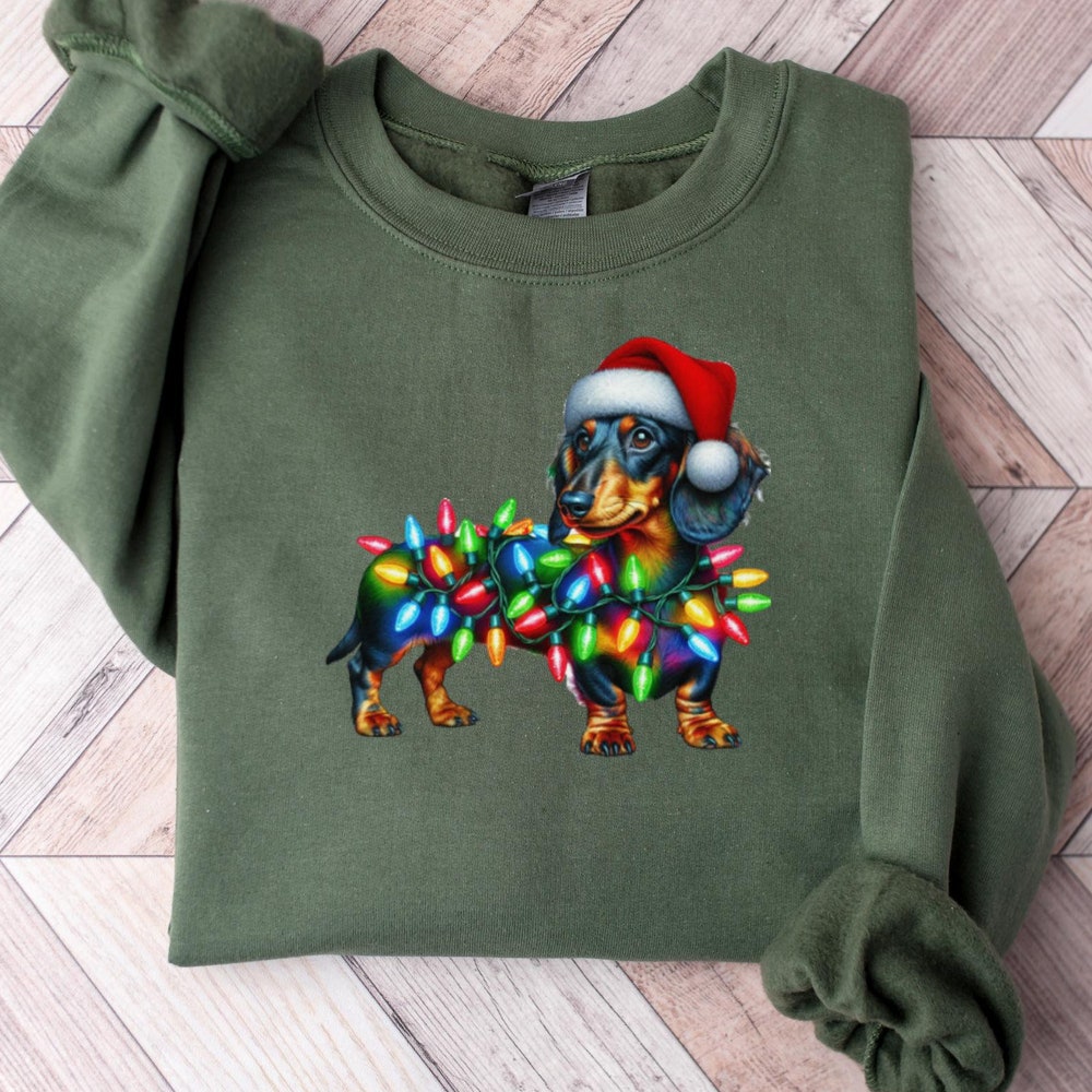 Dachshund Christmas Sweatshirt, Dog Lover Gift, Dachshund New Year Shirt, Christmas Shirt, Dachshund Mom, Christmas Shirt, Dog Christmas Onlytee
