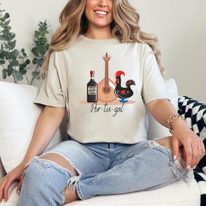 Portugal Inspired tshirt, Portugal shirt, Portuguese, gift for travelers, souvenir, destination, travel galo de Barcelos, Portuguesa Azulejo