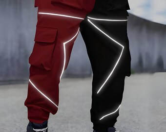 Drawstring Cargo Pants for Men | Harem Trousers | Streetwear Pants | Multicolor Pants | Y2k clothing | Multi Pocket Pants | Cargo Trousers