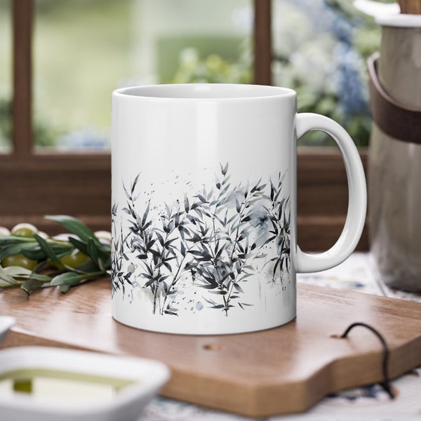 Bamboo Leaves Coffee Mug | 11oz mug | coffee lover | drinking mugs | gift for him | gift for her