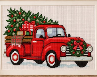 Vintage Christmas Truck Cross Stitch for the Holidays