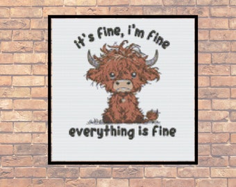Everything Is Fine cross stitch pattern
