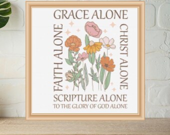 Grace alone Scripture  cross stitch pattern
