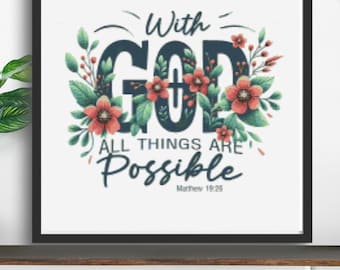 With God All things are possible cross stitch pattern