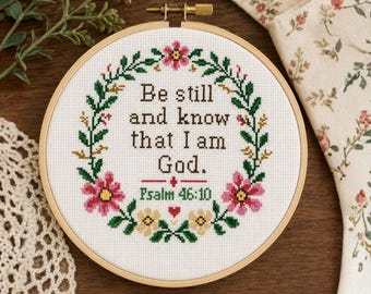 9x9" Scripture Cross stitch Pattern