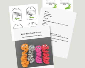 Worry Worm Crochet Pattern + Tags