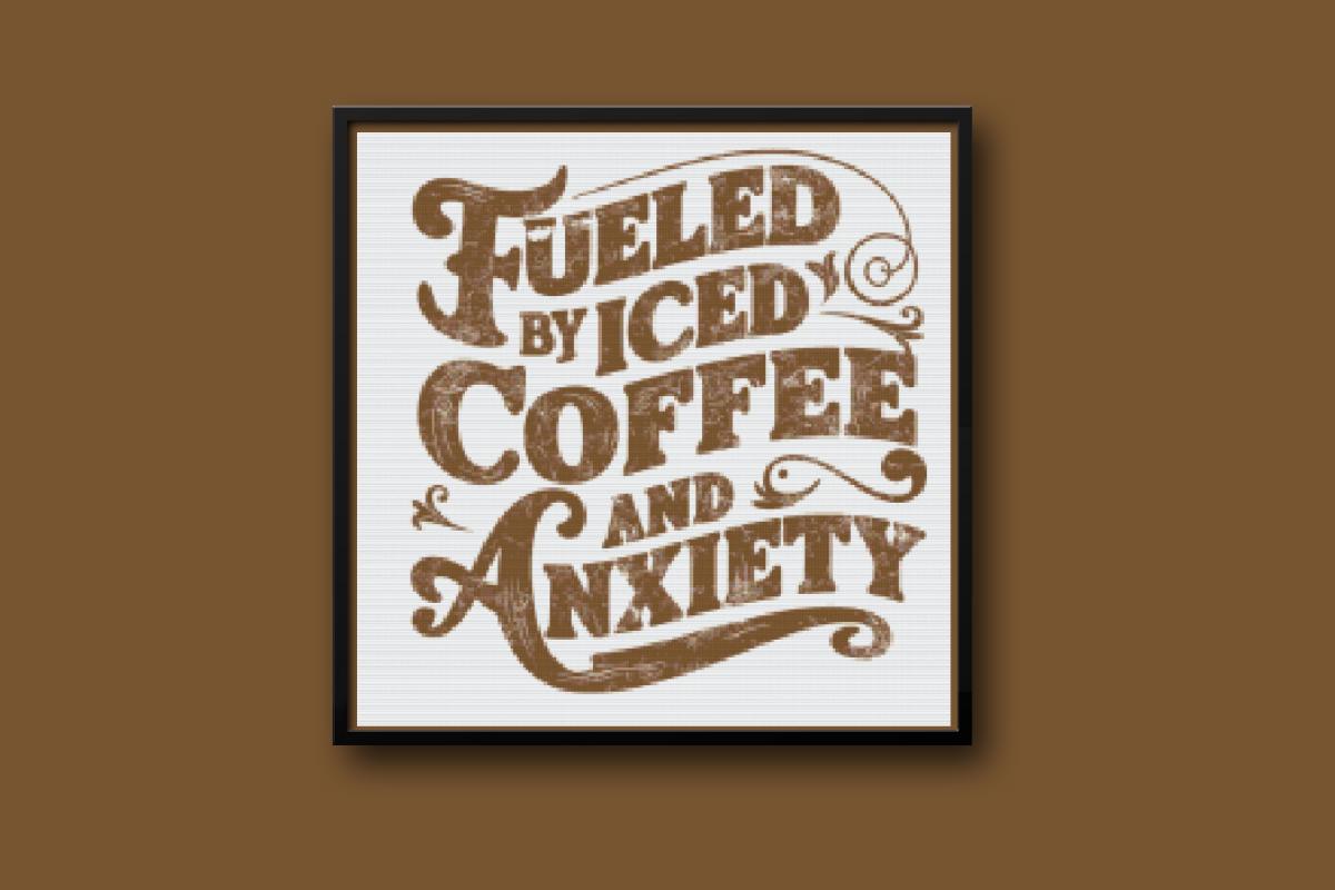 Fueled By Iced Coffee Cross stitch pattern