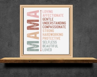 Vertical mama cross stitch pattern