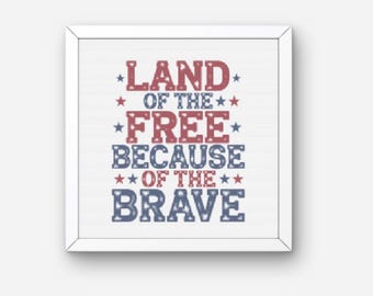 Land of the Free cross stitch pattern