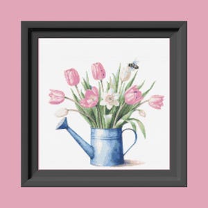 Spring tulips Cross stitch pattern
