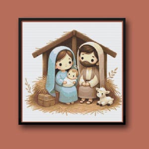 Manger Nativity Cross stitch pattern