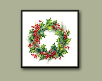 Christmas Wreath cross stitch pattern Berry Wreath