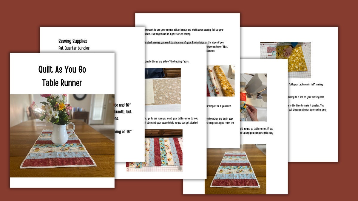 Quilt as You Go Table Runner Pattern - Etsy