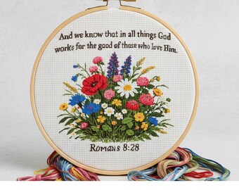Romans 8:28 Cross stitch pattern