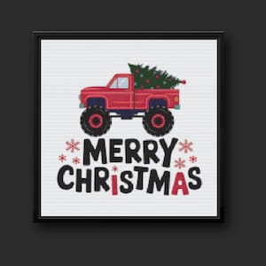 Merry Christmas Cross stitch pattern