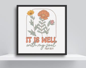 It is well scripture cross stitch pattern
