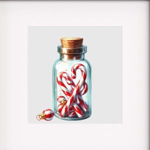 Candy Canes in jar cross stitch pattern