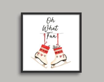 Christmas Skates cross stitch pattern