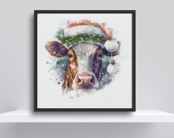 Christmas cow stitch pattern