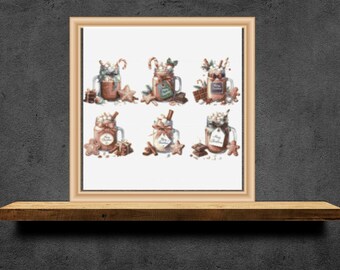 Christmas Mason Jar cross stitch pattern
