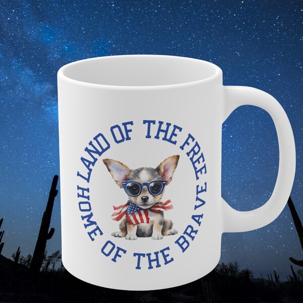 Land of the Free Mug, Funny 4th of July Mug, Independence Day Mug, Best Selling Mugs, Brave, Freedom, Gift for Veteran, Americana