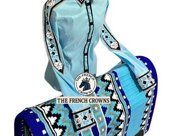 Ice Blue Western Show Shirt & Pad Set: Horsemanship Riding Apparel
