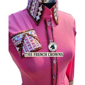 Western Baby Pink show shirt Beautiful Pretty shirt show shirt horse show shirt gift for her shirt for her horsemanship pink show shirt.