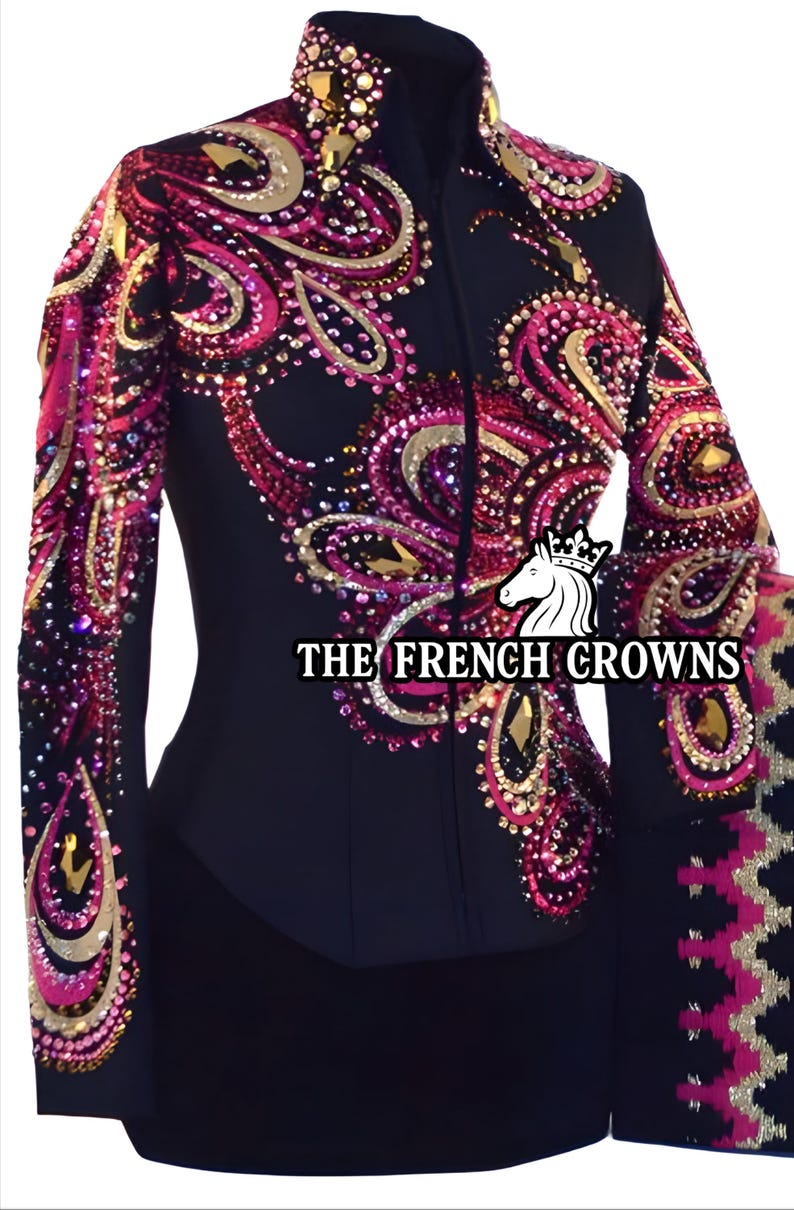 Pink Show Riding Jacket Pink and Gold Western Show Jacket & Matching Saddle Blanket Set | Horse ...