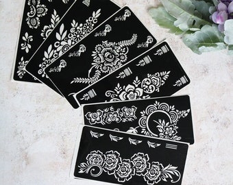 Henna Stencil - Small | Assorted Designs | Henna Tattoos | Temporary Henna Tattoos | Body Art | Adhesive Henna Stencil