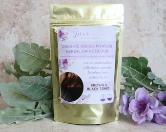 Organic Indigo Powder for Hair | Brown & Black Herbal Hair Colour | Herbal Hair Dye | Natural Hair Dye | Natural Hair Colour