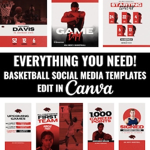 Basketball Social Media Templates: Editable Sports Graphics (Canva)