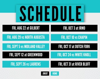 Football Schedule Template: Editable Canva Social Media Posts (Digital Download)