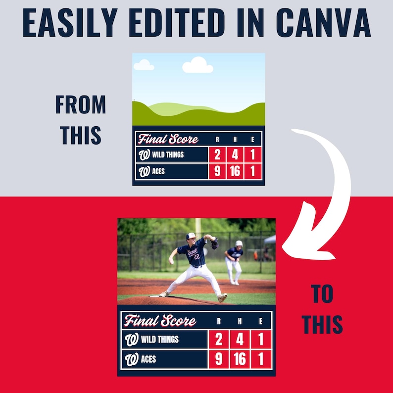 Baseball Social Media Template in Canva | 81 Editable Graphics for ...