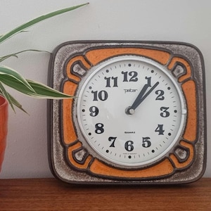 West German ceramic framed clock Peter Quartz